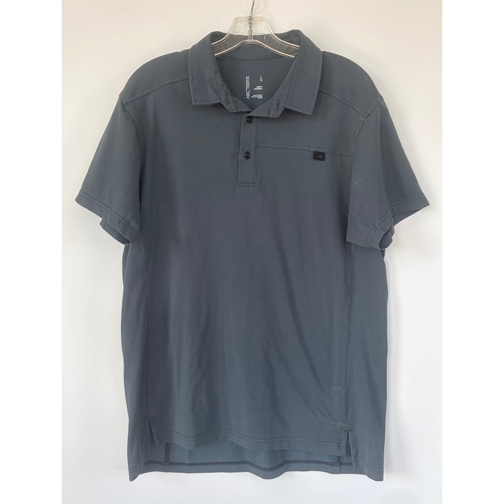 Arc'teryx Captive Polo Shirt Men's Large Gray Short-Sleeve Performance Tech Top